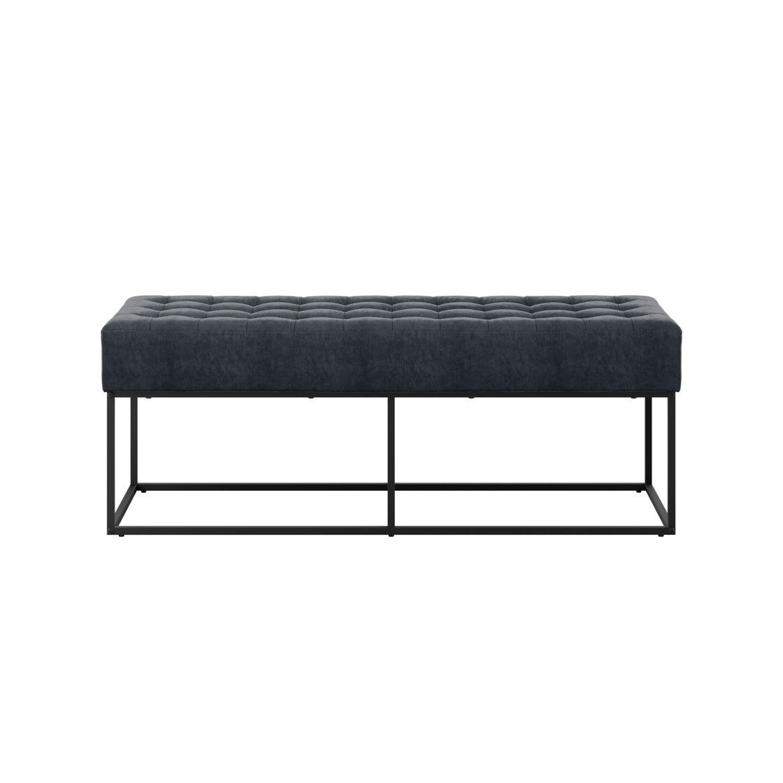 Boden Steel Grey Chenille Bench